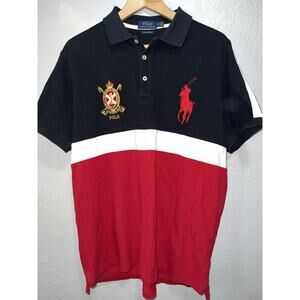 Polo Ralph Lauren Polo Shirt Mens XL Black Red Big Pony Russia